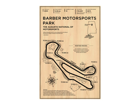 Barber Motorsports Park Wood Mural