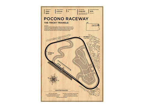 Pocono Raceway Wood Mural